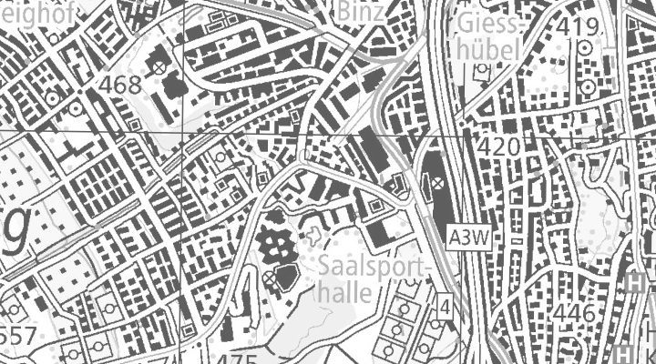 Kartenausschnitt: Giesshübelstrasse 65, 8045 Zürich