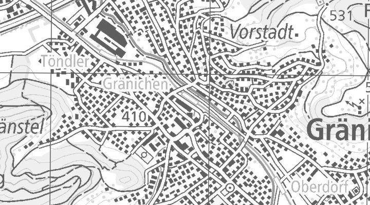 Kartenausschnitt: Bahnhofstrasse 15, 5722 Gränichen