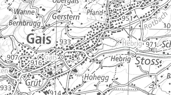Kartenausschnitt: 9056 Gais