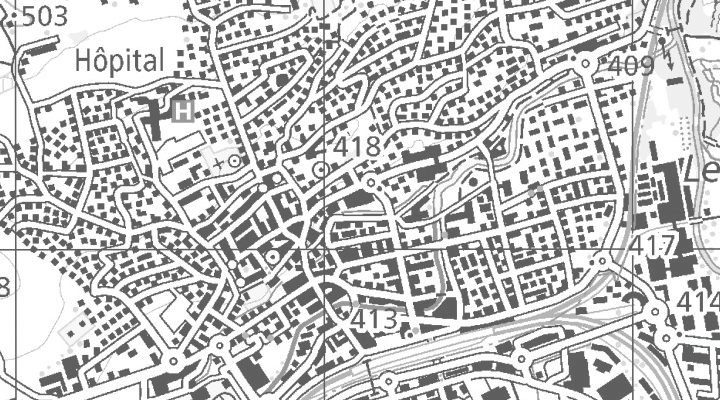 Kartenausschnitt: Fbg des Capucins 30, 2800 Delémont