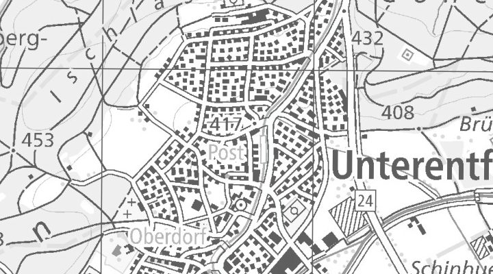 Kartenausschnitt: 5035 Unterentfelden