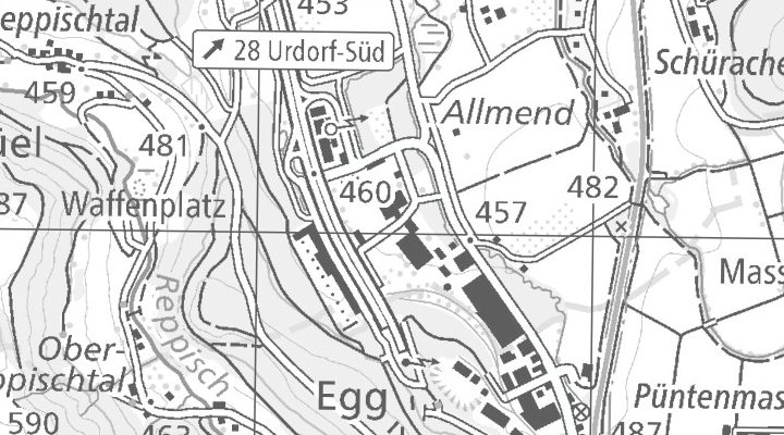 Kartenausschnitt: Bergermoosstrasse 4, 8902 Urdorf
