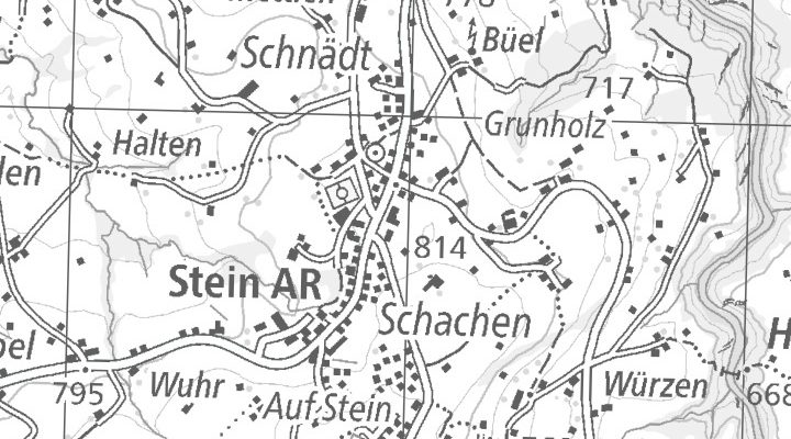 Kartenausschnitt: Dorf 711, 9063 Stein