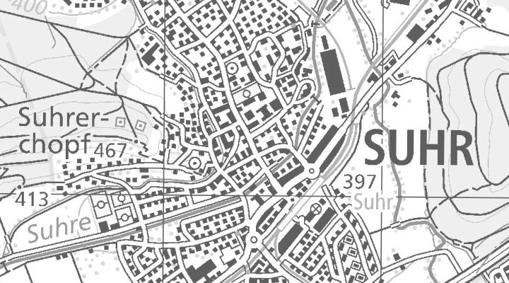 Kartenausschnitt: Tramstrasse 12/14, 5034 Suhr