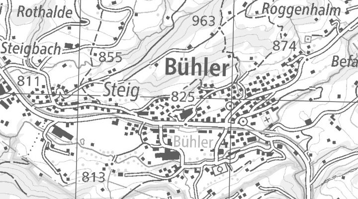 Kartenausschnitt: Austrasse 7, 9055 Bühler