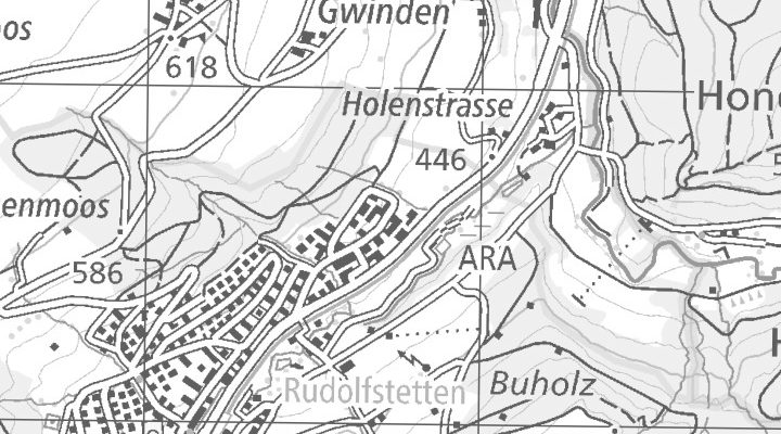 Kartenausschnitt: Grossmattstrasse 14, 8964 Rudolfstetten