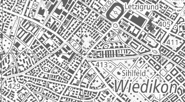 Kartenausschnitt: Letzigraben 77, 8003 Zürich