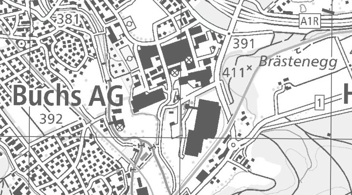 Kartenausschnitt: Bresteneggstrasse 9B, 5033 Buchs