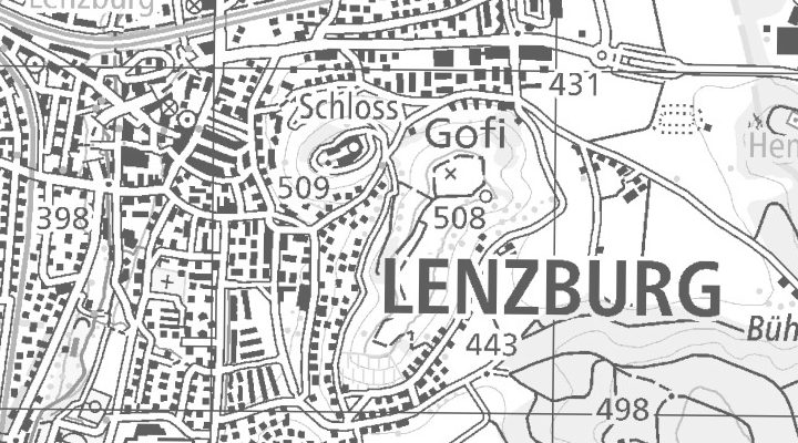 Kartenausschnitt: Grossraum Lenzburg / AG