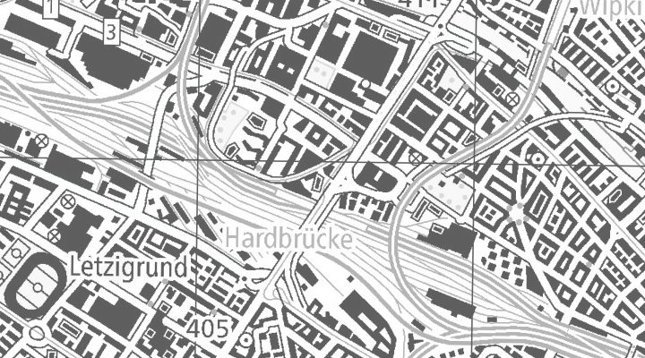 Kartenausschnitt: Hardstrasse 201, 8005 Zürich