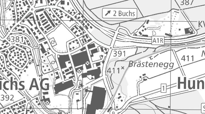 Kartenausschnitt: Bresteneggstrasse 5, 5033 Buchs