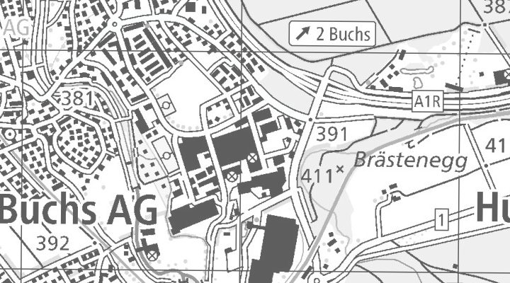 Kartenausschnitt: Bresteneggstrasse 4, 5033 Buchs AG