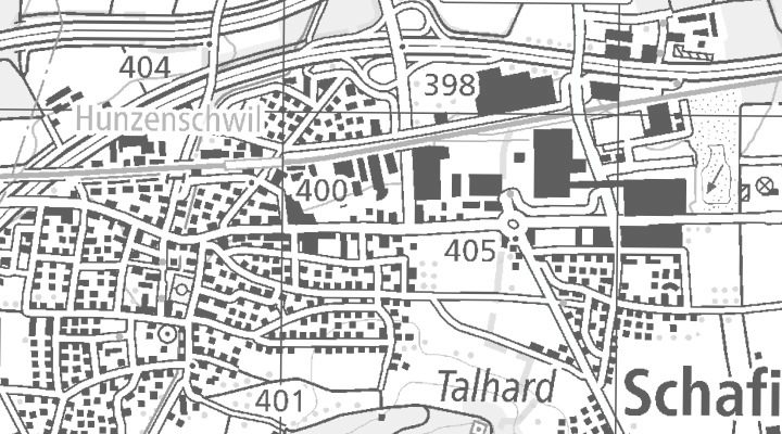 Kartenausschnitt: Hauptstrasse 12, 5502 Hunzenschwil