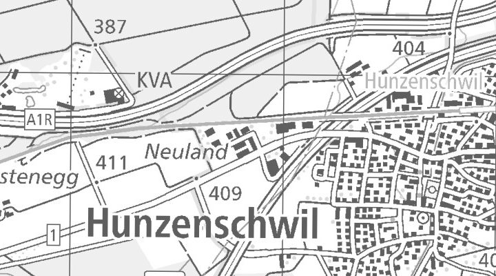 Kartenausschnitt: Neulandweg 1, 5502 Hunzenschwil
