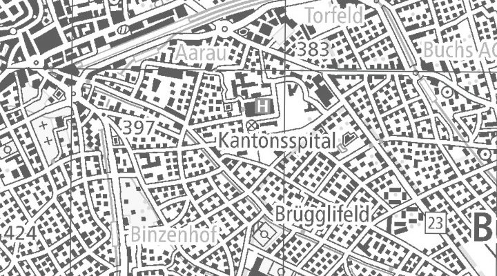 Kartenausschnitt: Tellstrasse 25, 5000 Aarau