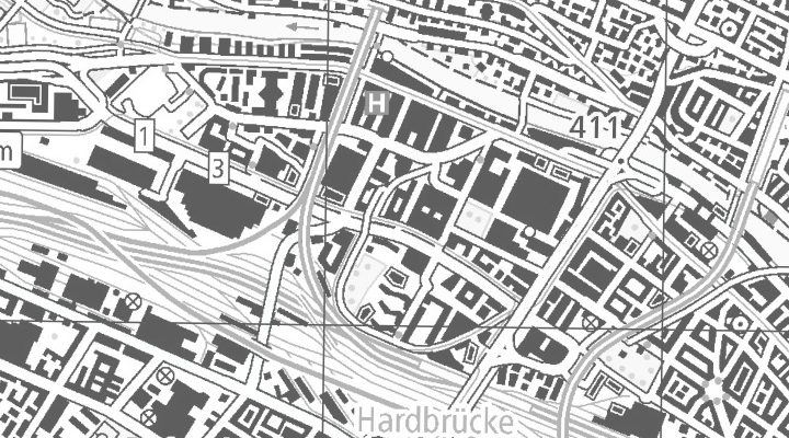 Kartenausschnitt: Pfingstweidstrasse 60, 8005 Zürich