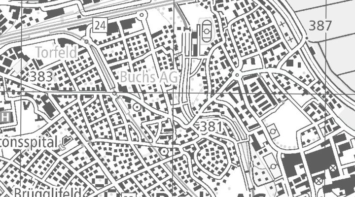Kartenausschnitt: 5033 Buchs AG