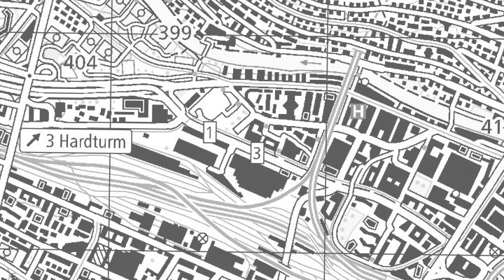 Kartenausschnitt: Pfingstweidstrasse 110, 8005 Zürich