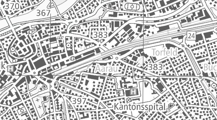 Kartenausschnitt: Hintere Bahnhofstrasse 83, 5000 Aarau