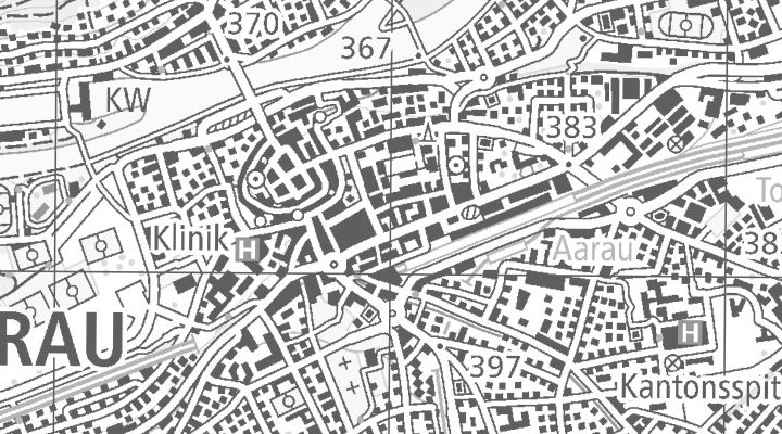 Kartenausschnitt: Bahnhofstrasse 43, 5000 Aarau