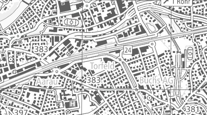 Kartenausschnitt: Industriestrasse 25, 5033 Buchs AG