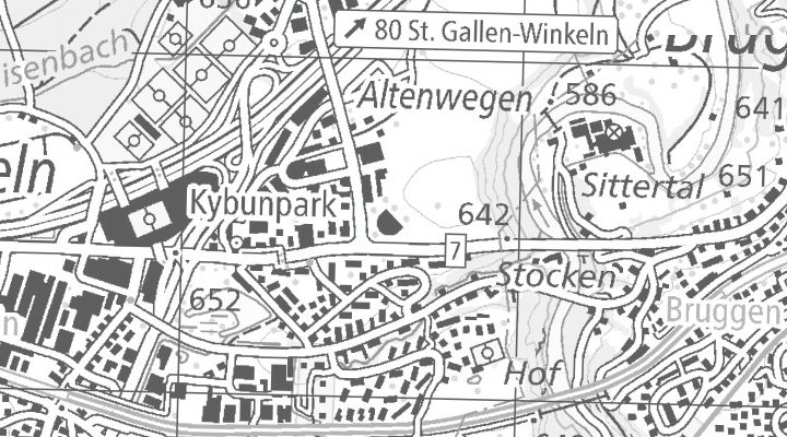 Kartenausschnitt: Bionstrasse 7, 9015 St. Gallen