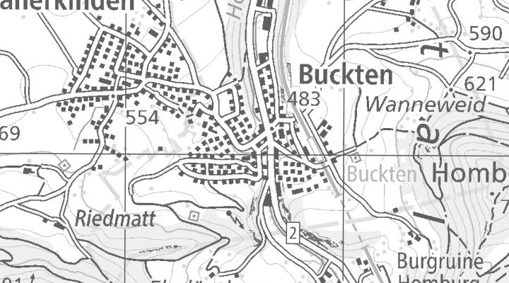 Kartenausschnitt: Hauptstrasse 1a, 4446 Buckten