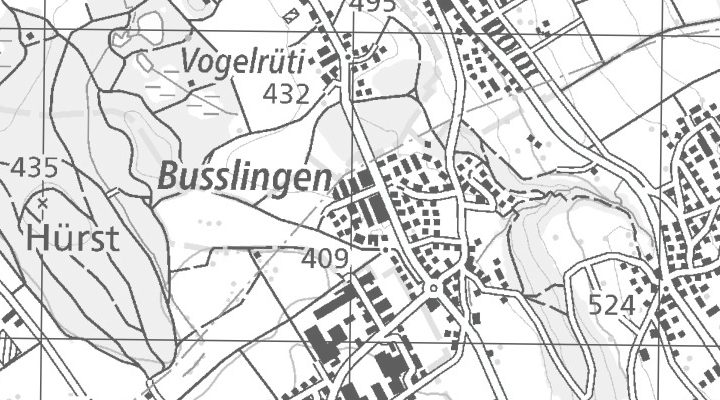 Kartenausschnitt: Rugghölzli 3, 5453 Busslingen