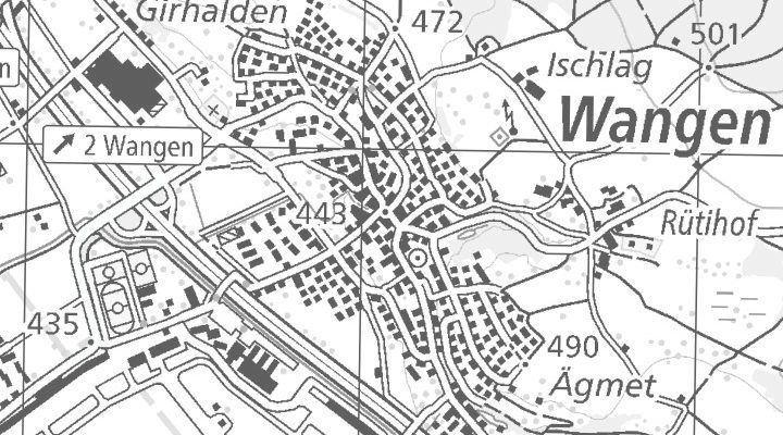 Kartenausschnitt: 8602 Wangen