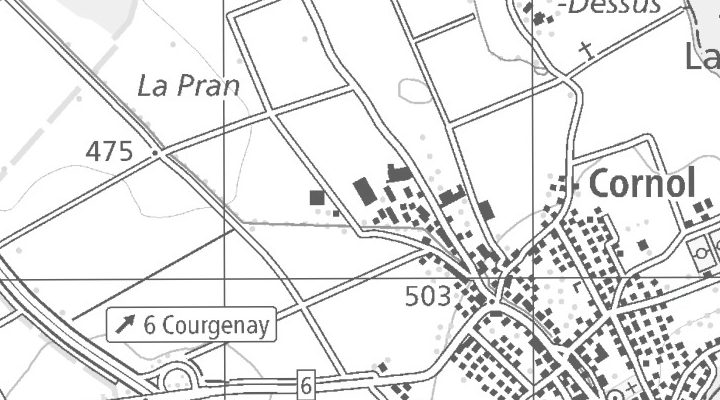 Kartenausschnitt: ZA du Pécal 10, 2952 Cornol