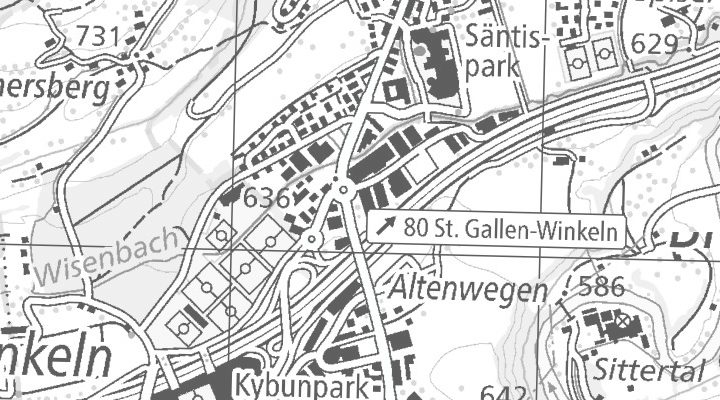 Kartenausschnitt: Gaiserwaldstrasse 2, 9015 St. Gallen