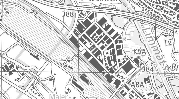 Kartenausschnitt: Silbernstrasse 14, 8953 Dietikon