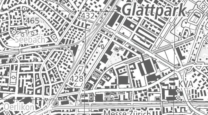 Kartenausschnitt: Thurgauerstrasse 70, 8050 Zürich
