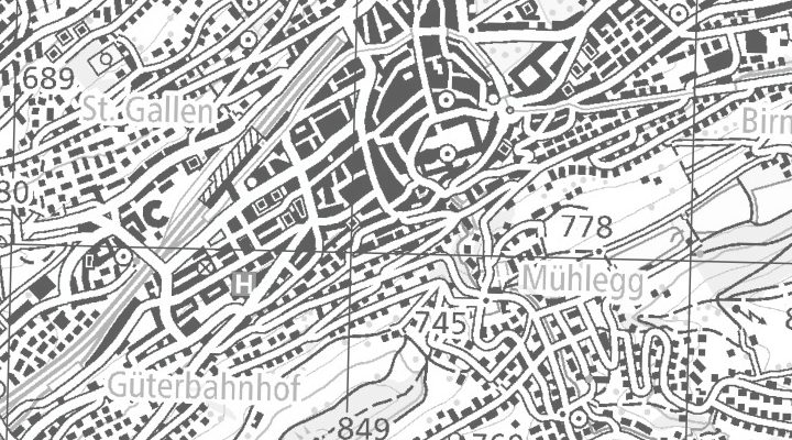 Kartenausschnitt: Berneggstrasse 2, 9000 St. Gallen