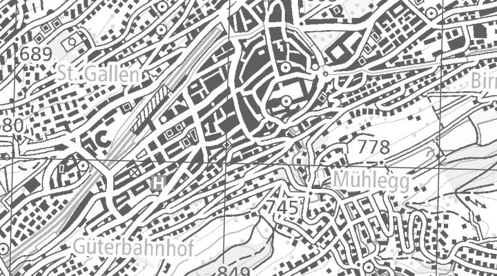 Kartenausschnitt: Wassergasse, 9000 St. Gallen