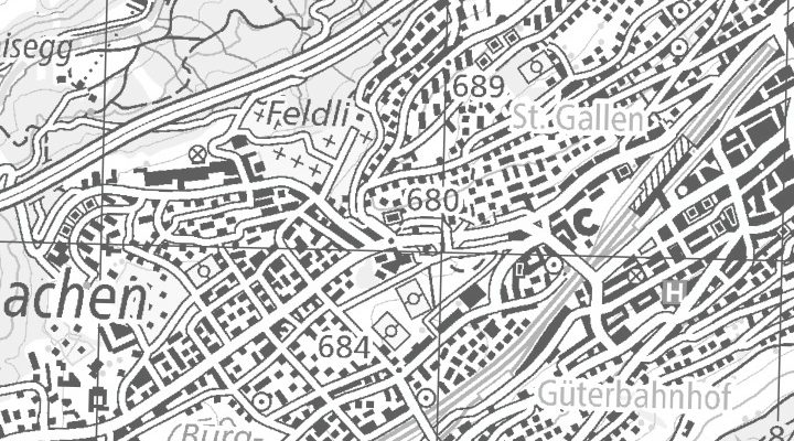 Kartenausschnitt: Kreuzackerstrasse 12, 9000 St. Gallen