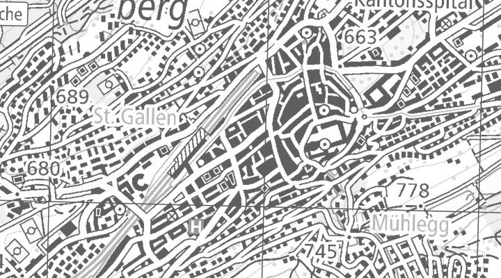 Kartenausschnitt: 9000 St. Gallen