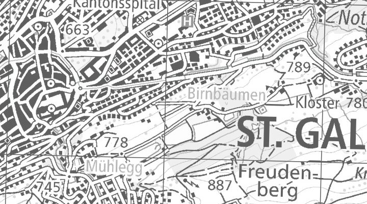 Kartenausschnitt: St. Gallen / Chur