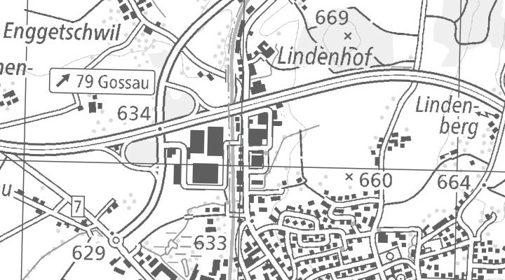 Kartenausschnitt: Langfeldstrasse 10, 9200 Gossau