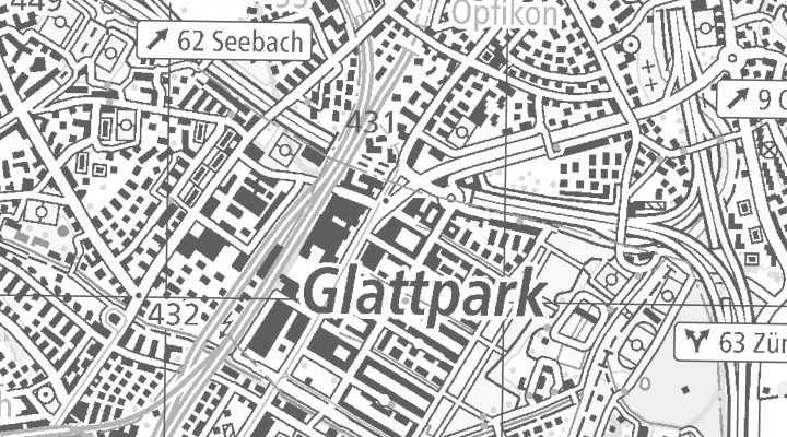 Kartenausschnitt: Thurgauerstrasse 134, 8152 Glattpark (Opfikon)