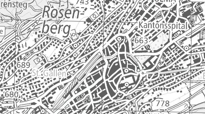 Kartenausschnitt: Bahnhofstrasse, 9000 St. Gallen