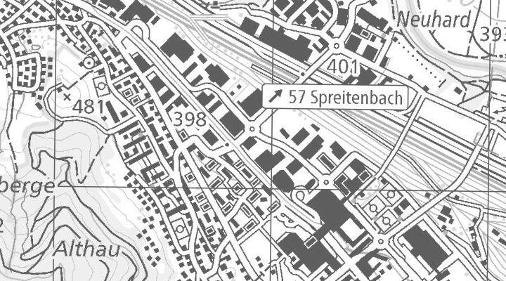 Kartenausschnitt: Industriestrasse 169, 8957 Spreitenbach