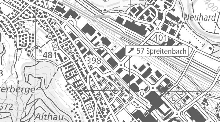 Kartenausschnitt: Industriestrasse, 171, 8957 Spreitenbach
