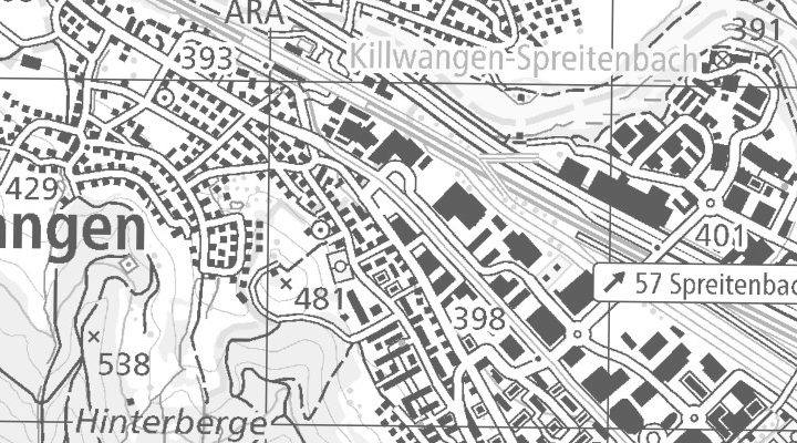 Kartenausschnitt: Bahnhofstrasse 134, 8957 Spreitenbach