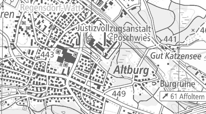Kartenausschnitt: Roosstrasse 49, 8105 Regensdorf
