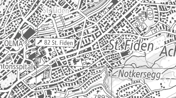 Kartenausschnitt: Rorschacher Strasse 154, 9000 St. Gallen