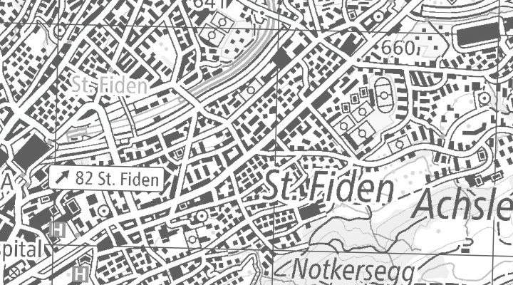 Kartenausschnitt: Brauerstrasse 95, 9000 St. Gallen