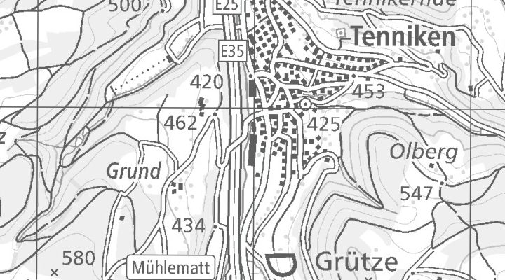 Kartenausschnitt: Obermattweg 60, 4456 Tenniken (BL)