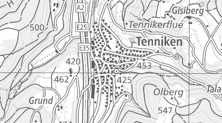 Kartenausschnitt: Obermattweg 60, 4456 Tenniken (BL)