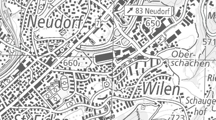 Kartenausschnitt: Favrestrasse 6, 9016 St. Gallen Gallus Markt K. - Favrestrasse 6